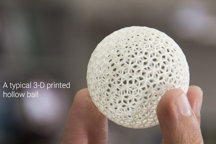 A typical 3-D printed hollow ball made by additive process