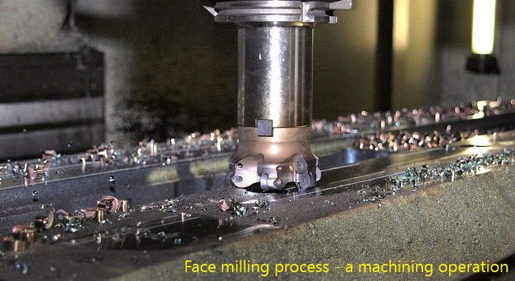 Typical face milling process - a machining operation