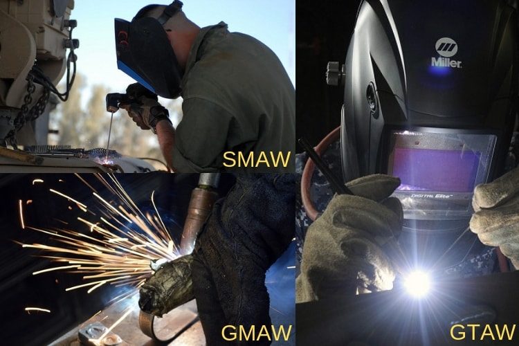 Difference between SMAW, GMAW and GTAW welding