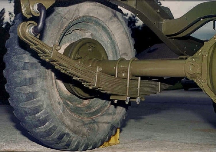 Typical leaf spring in heavy duty truck