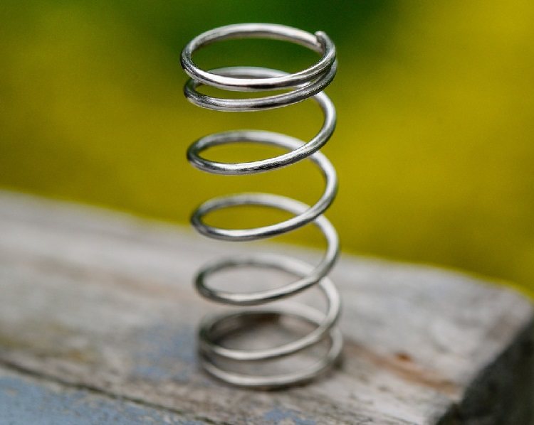 Typical open coiled helical spring
