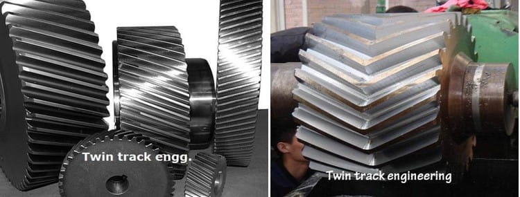 Difference between helical gear and herringbone gear